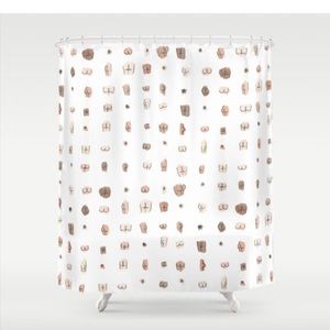 Cute shower curtain with butts